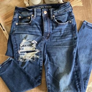 American Eagle Jeans with Hole Patches